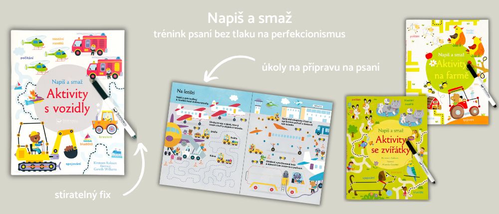 Napiš a smaž - Aktivity na nácvik psaní, stíratelný fix